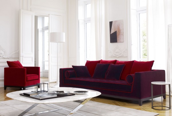 canapé rouge pourpre design simple