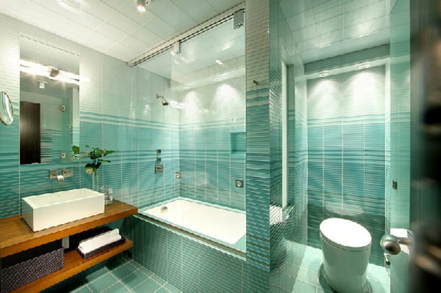 carrelage salle bain bleu
