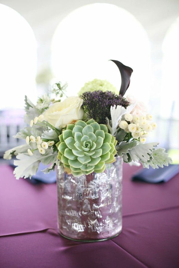 centre table fleur succulente