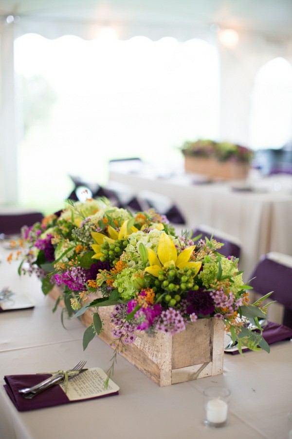 centre table mariage floral rustique