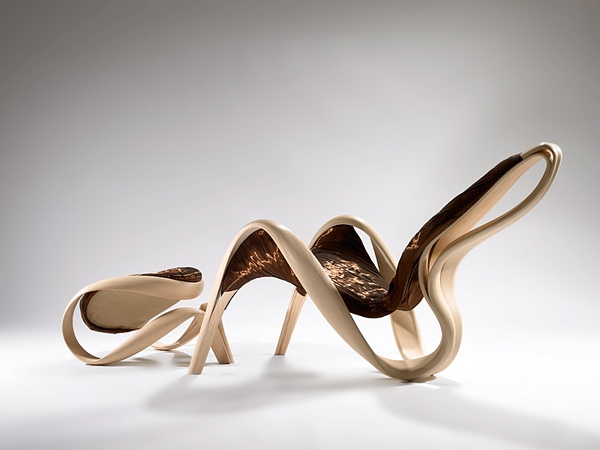 chaise bois design inhabituel forme