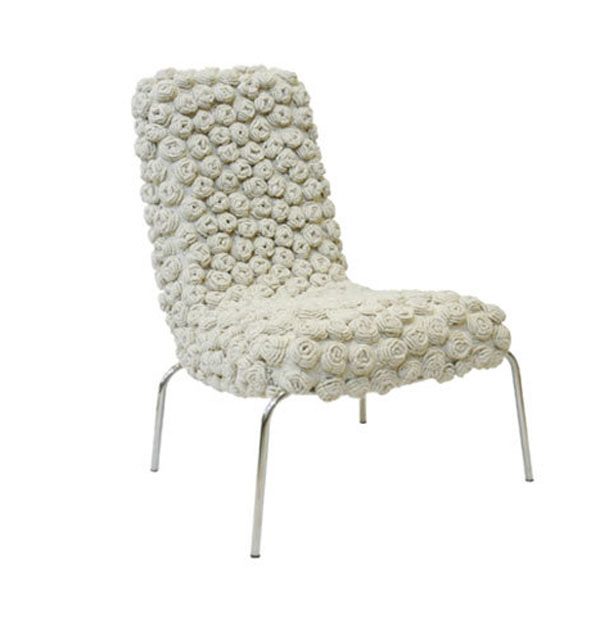 chaise de design blanc au tricot