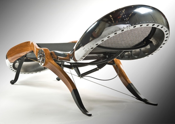 chaise design bois aluminium