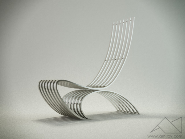 chaise design original métallique