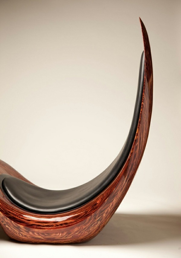 chaise longue bois cuir
