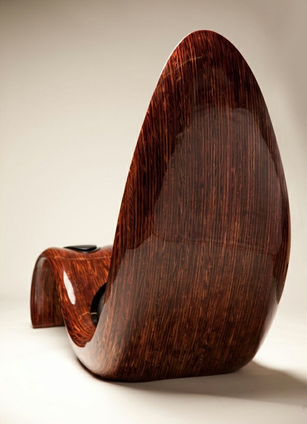 chaise longue en bois pin laquée