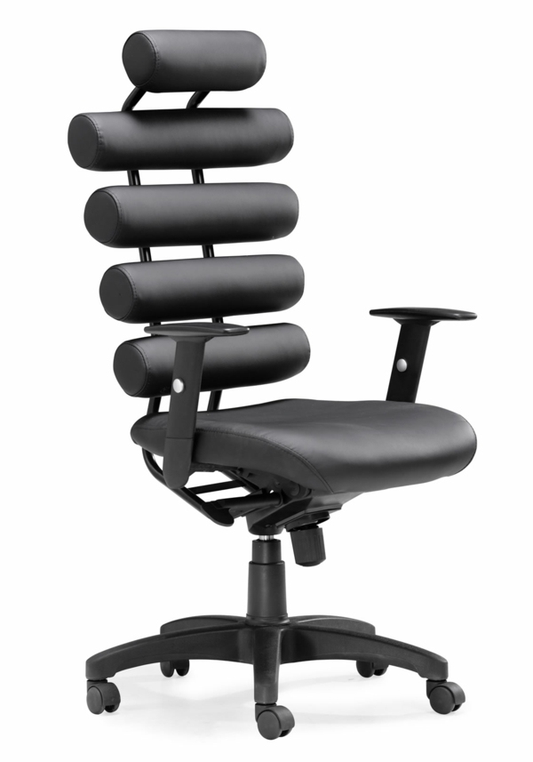 chaise moderne bureau noir cuir