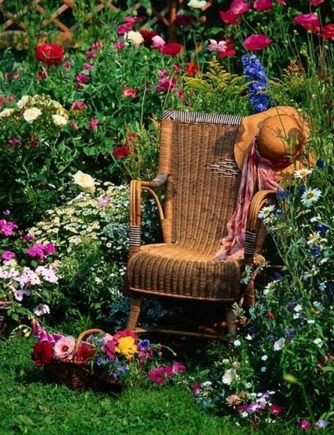 chaise rotin jardin