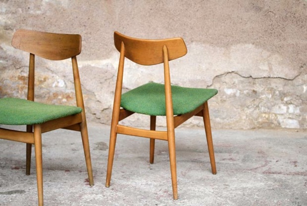 chaises scandinaves en teck vintage rétro