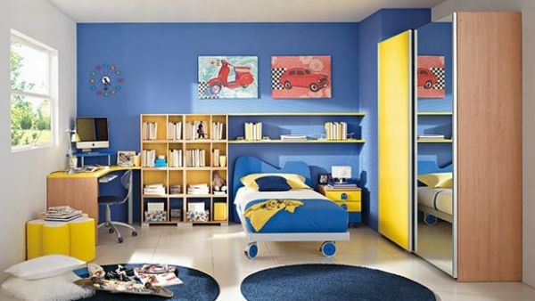 chambre à coucher enfant bleue