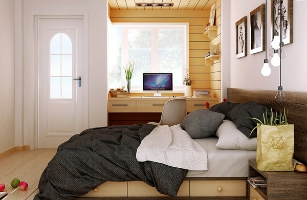chambre à coucher moderne design rustique
