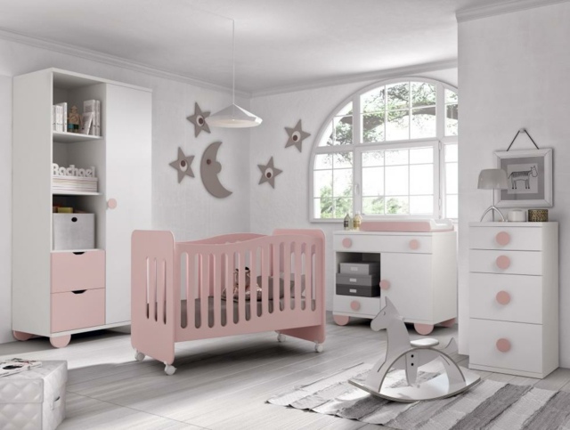 chambre bébé gris rose