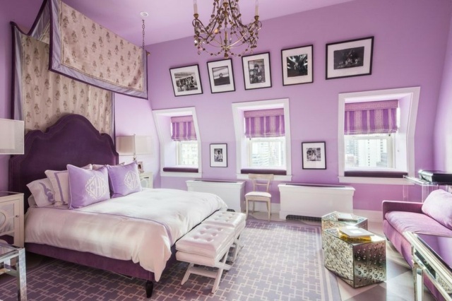 chambre coucher deco violet