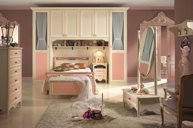 Chambre fille rose pale
