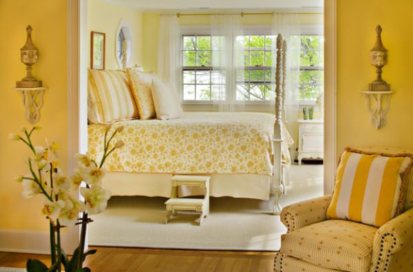 chambre décoration jaune peinture