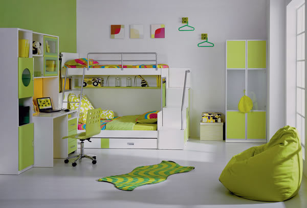 chambre-d'enfant-mobilier-vert