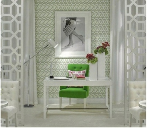 chambre elegante petitbureau à domicile féminin chaise vert
