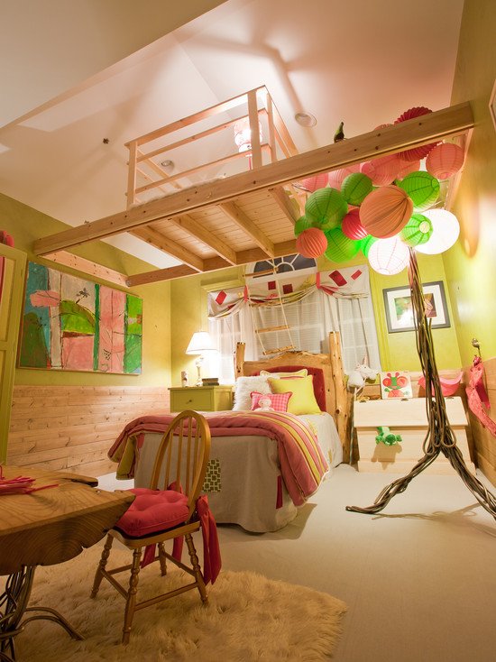 chambre enfant coloree mezzanine