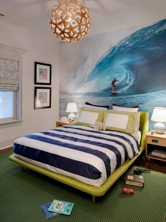 chambre enfant papier peint surf