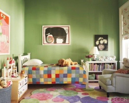 chambre enfant vert neutre