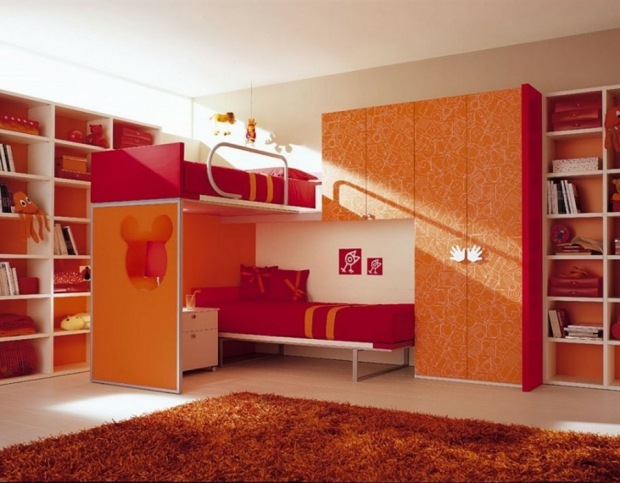 chambre fille deco orange