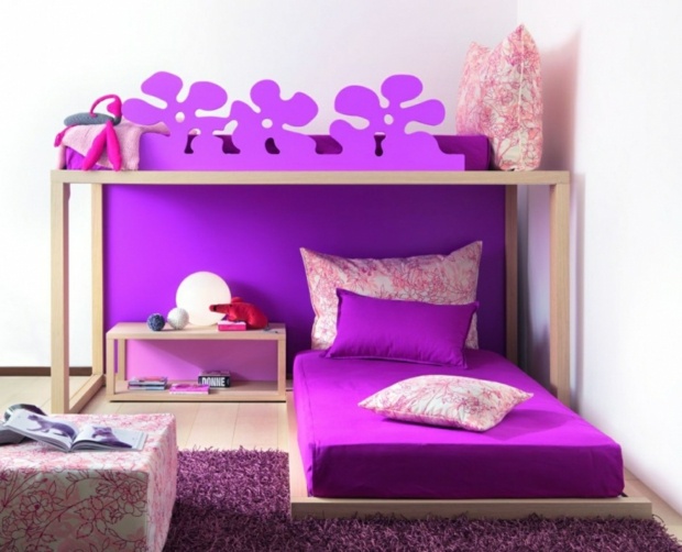 chambre fille decoration violet