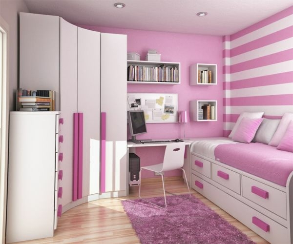 chambre fille moderne rose