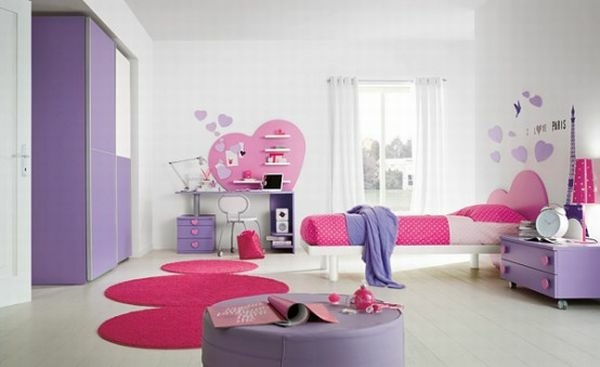 chambre fille rose idee