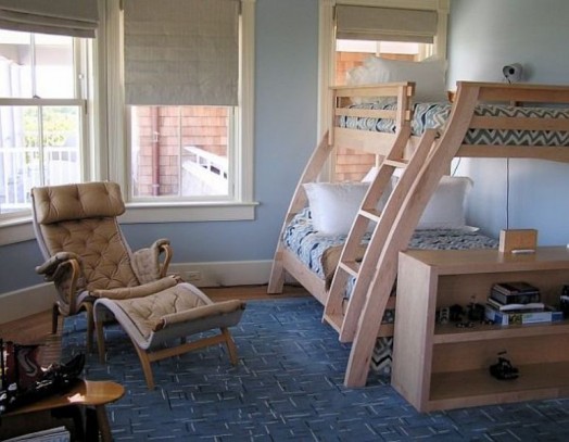 chambre fonctionnelle enfant lits superposés bois