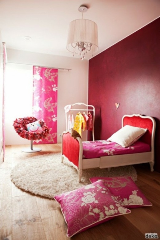 chambre moderne rouge rose