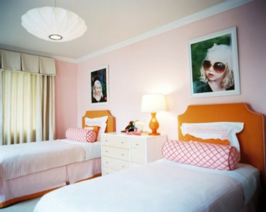chambre pour fille rose orange