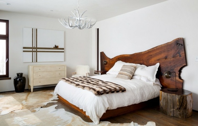 chambres coucher design luxe bois tronc arbre brut dissymetriye tete lit