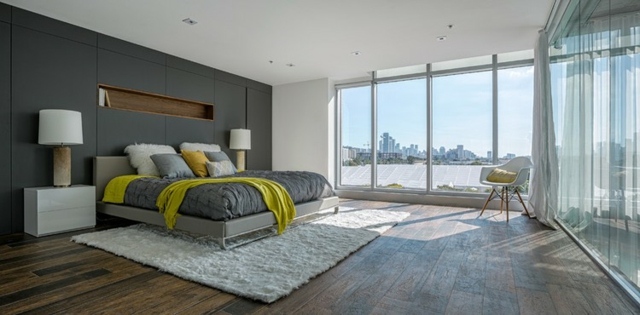 chambres-coucher moderne contemporaine lit fenetre tapis gris spacieux grand