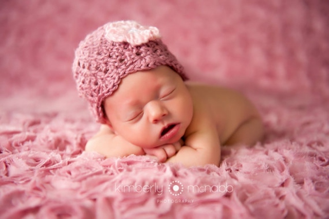 chapeau bebe fille rose