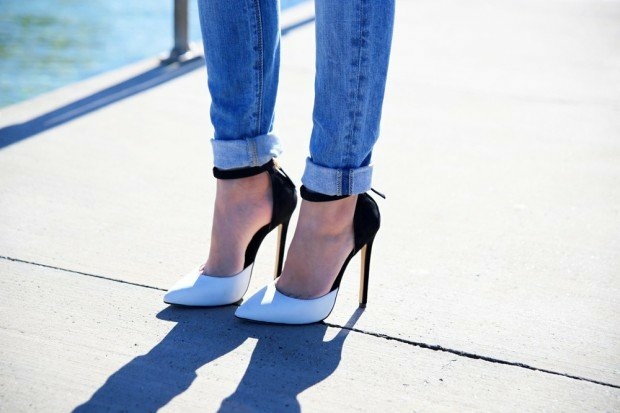 chaussures elegantes noir blanc