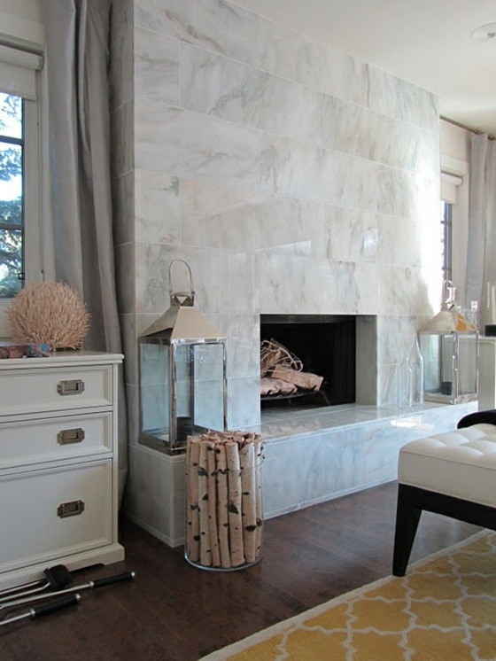 cheminee design marbre