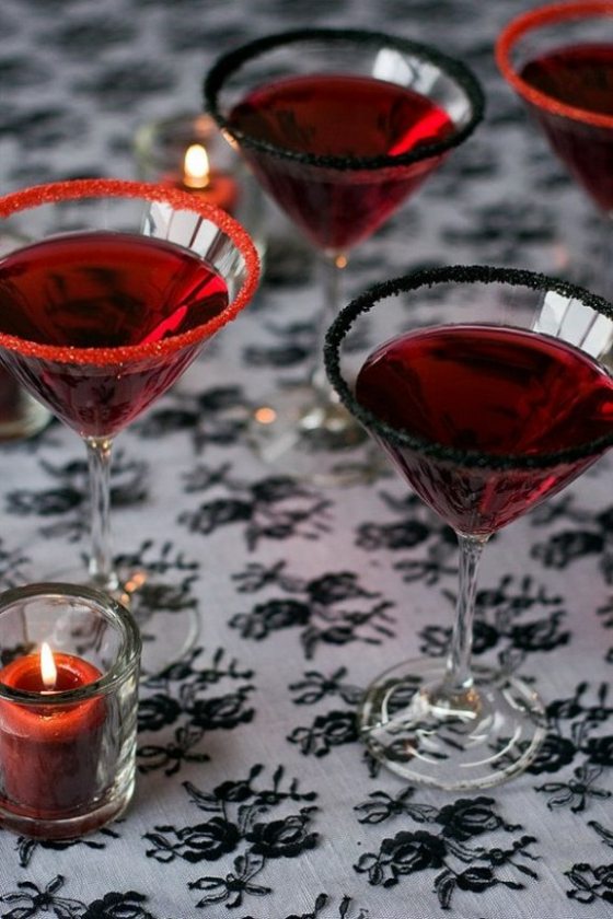 cocktails halloween rouge noir