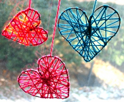 coeurs décoratifs st valentin rouge bleu