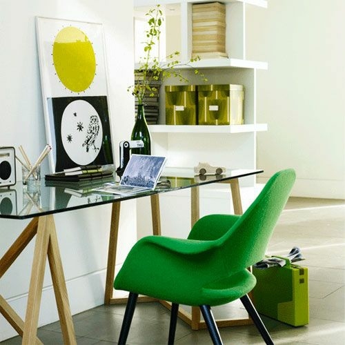 coin travail maison bureau simple chaise vert