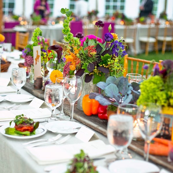 composition florale table mariage