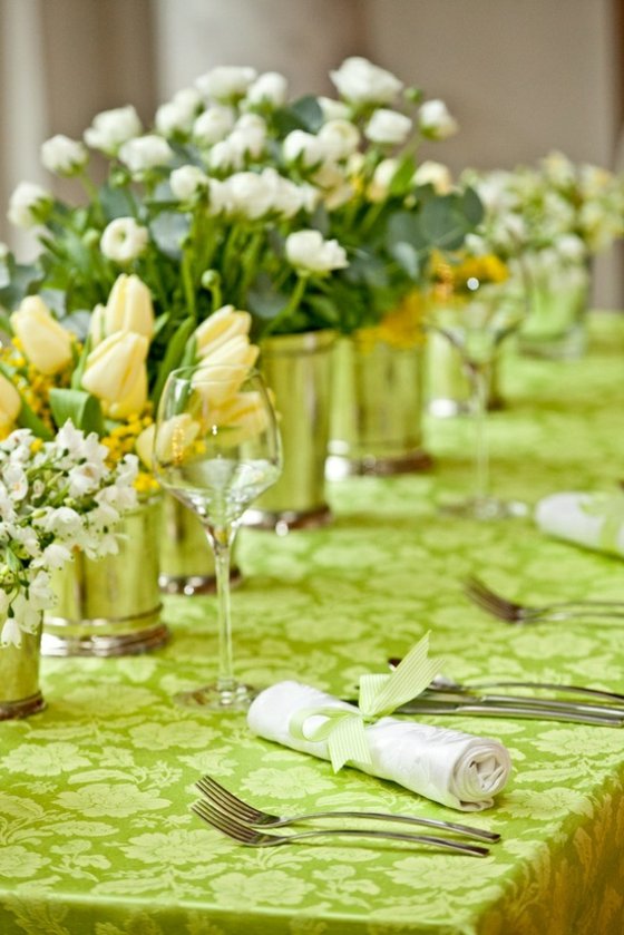 compositions florales table verte