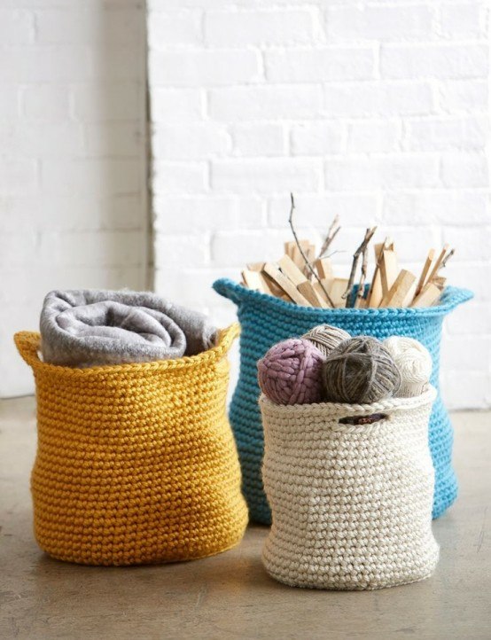 boites de rangement ou des paniers sont faciles à tricotes impressionnants même temps confort sympa déco
