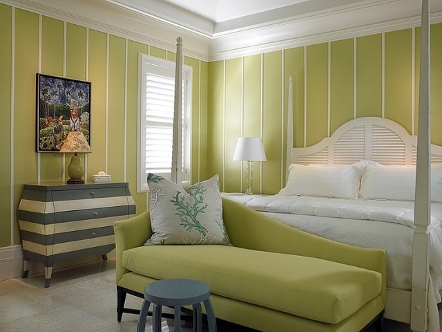 couleur-chambre-coucher-combinaisons-jaune-clair-linge-lit-blanc couleur chambre