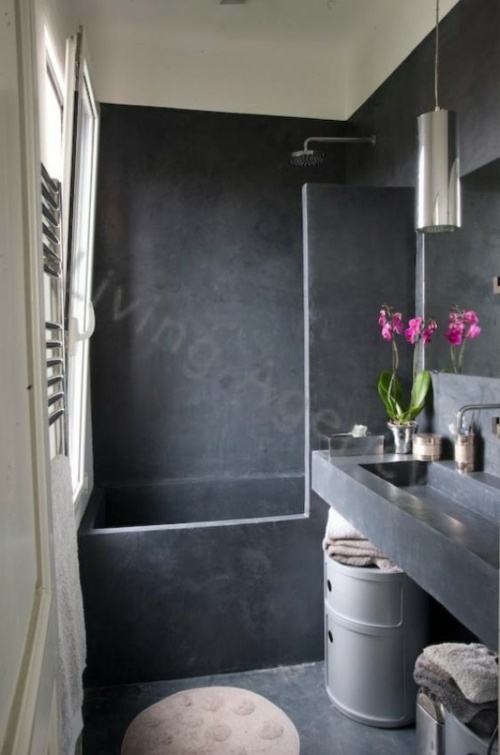 couleur noir salle bain