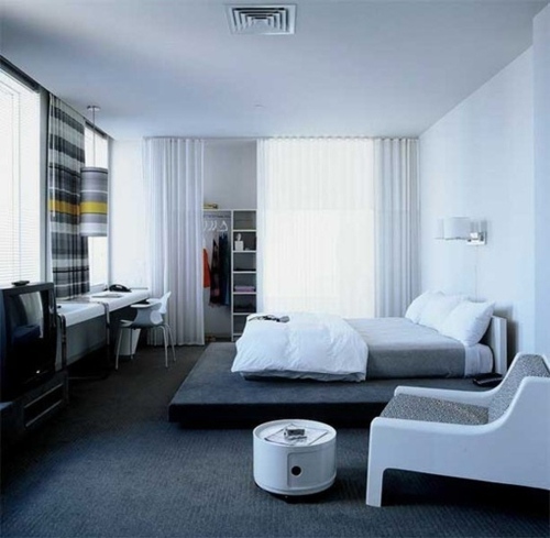couleurs pales chambre coucher masculine minimaliste