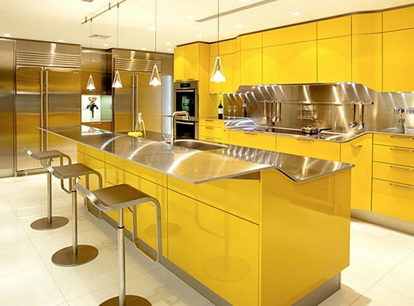 cuisine deco jaune moderne