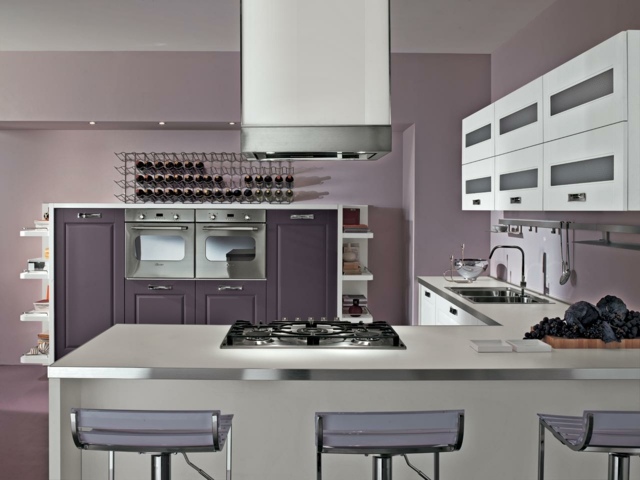 cuisine deco violet moderne