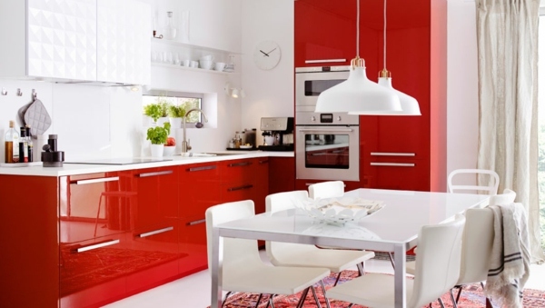 cuisine design rouge blanc ikea