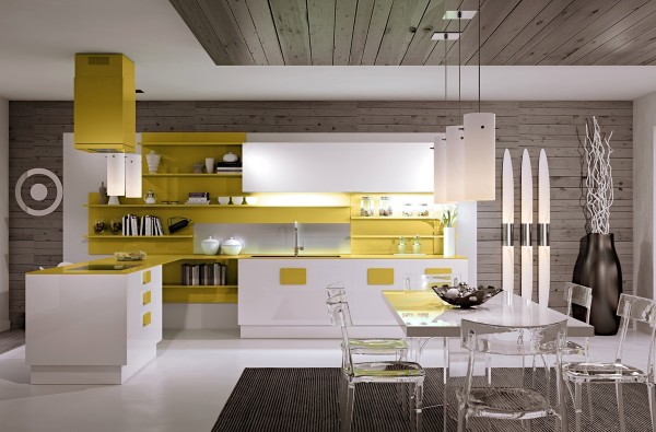 cuisine design superbe accents jaunes