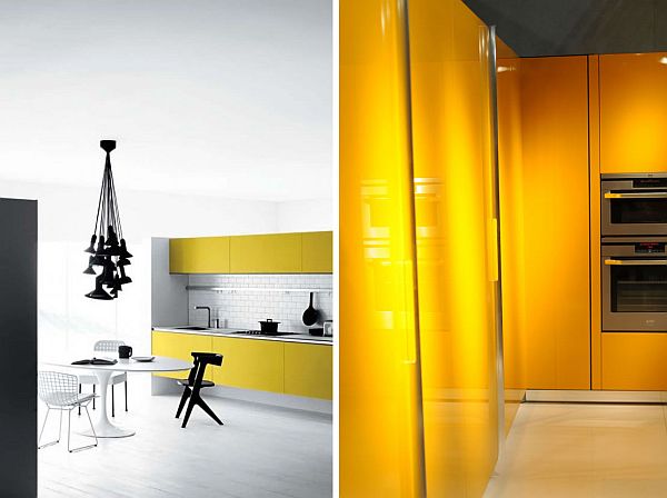 cuisine jaune contemporaine design